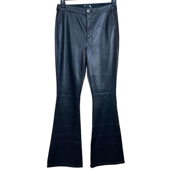 ASOS Black Faux Leather Flared Trousers SIZE 10 EUC‎ - Picture 1 of 3